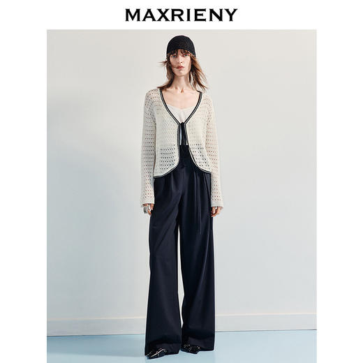 MAXRIENY波嬉风25夏款宽松v领针织毛衫波西米亚风开衫外搭小衫女(货号:MF86JA253) 商品图1