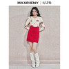 MAXRIENY2025秋冬新年红系列浪漫优雅感提花刺绣长袖显瘦针织上衣(货号:MS85SW752) 商品缩略图1