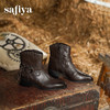 Safiya/索菲娅2025艺术家联名铆钉刺猬真皮尖头复古粗跟西部靴SFD4116358 商品缩略图4
