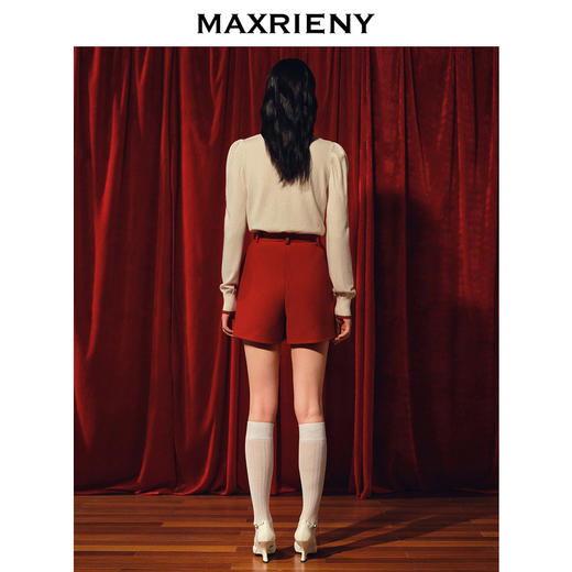 玛克门店发货：MAXRIENY复古箱型羊毛混纺裤裙冬季新款短裤女(货号:MC88PA801) 商品图2