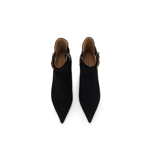 westory冬季尖头金属细高跟时装靴气质性感女短靴W23DS82971 商品图2