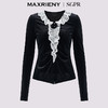 MAXRIENY法式复古赫本风丝绒套头上衣修身显瘦24冬款(货号:MS85TP761) 商品缩略图4
