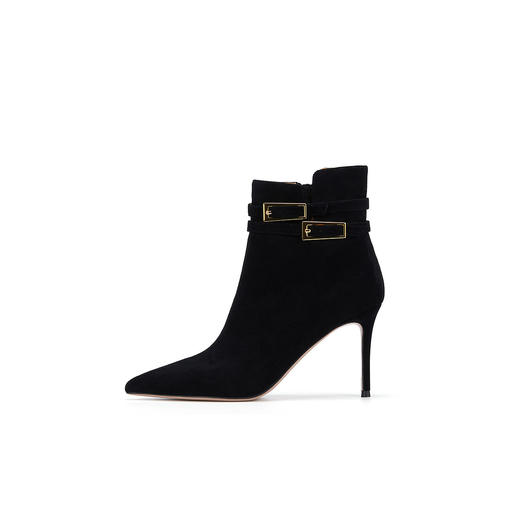 westory冬季尖头金属细高跟时装靴气质性感女短靴W23DS82971 商品图1