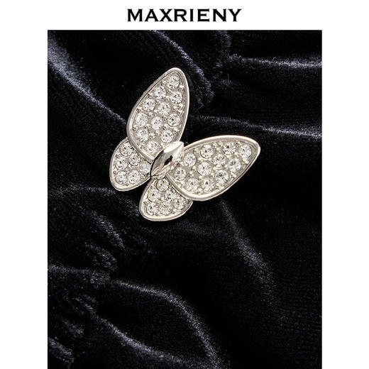 玛克门店发货：MAXRIENY法式复古v领丝绒连衣裙(货号:MF86DR508) 商品图2