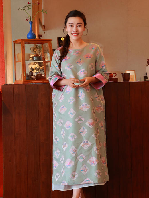【抖音专属】新中式连衣裙（24707357AB-满小福-奢定款） 商品图2