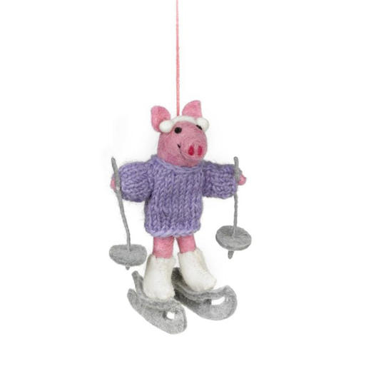 北京仓｜Felt So Good-Neive the Skiing Pig-滑雪小猪 奈芙 羊毛毡 挂件［英国设计师］ 商品图1