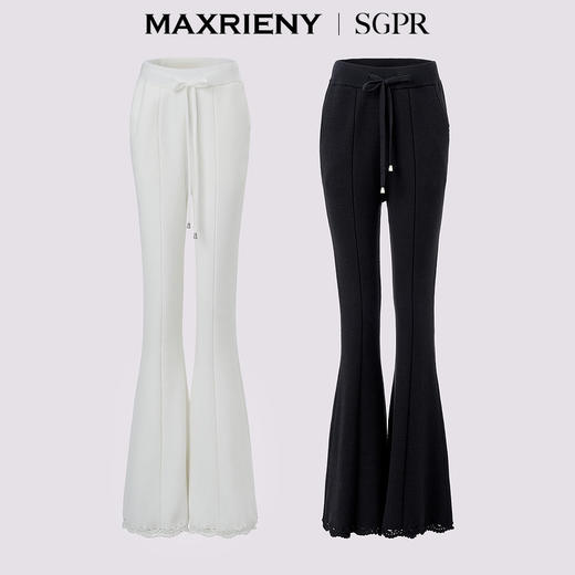 MAXRIENY[东方新摩登]精致日常风针织喇叭休闲长裤女修身显瘦裤子(货号:MS85PA516) 商品图4