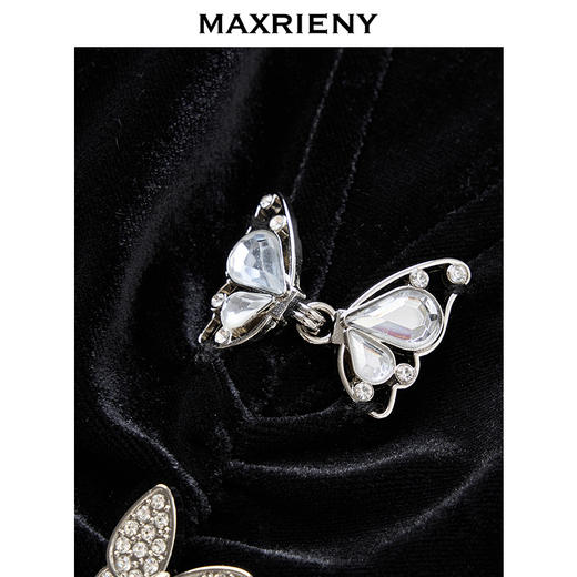 玛克门店发货：MAXRIENY法式复古v领丝绒连衣裙(货号:MF86DR508) 商品图1