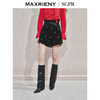 玛克门店发货：秋冬裤子高腰A字荷叶边显瘦丝绒百搭气质感复古短裤(货号:MS85PA752) 商品缩略图0