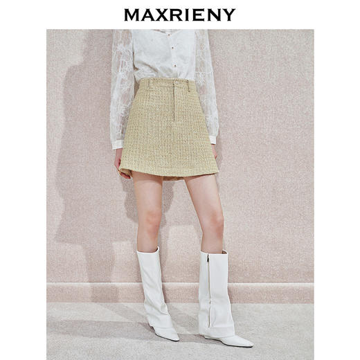 MAXRIENY【商场同款】千金小香风A字半裙高腰修身短裙高级气质感(货号:MS85SK751) 商品图2