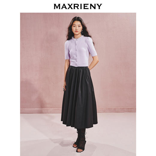 玛克门店发货：MAXRIENY珍珠钻链装饰复古毛衫(货号:MC85SW528) 商品图2