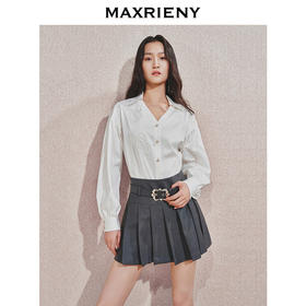 玛克门店发货：复古衬衫华丽花朵刺绣珍珠衬衫(货号:MC85TP547)