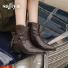 Safiya/索菲娅2025艺术家联名铆钉刺猬真皮尖头复古粗跟西部靴SFD4116358 商品缩略图10