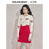 MAXRIENY2025秋冬新年红系列浪漫优雅感提花刺绣长袖显瘦针织上衣(货号:MS85SW752) 商品缩略图0