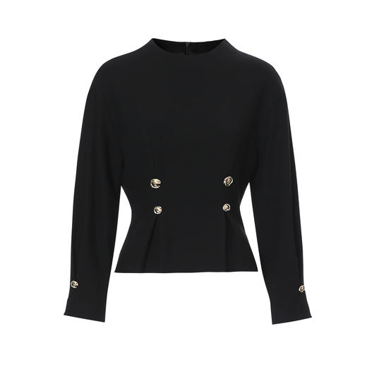 EITIE爱特爱冬季新款经典气质优雅通勤大气圆领收腰显瘦上衣8013701 商品图10