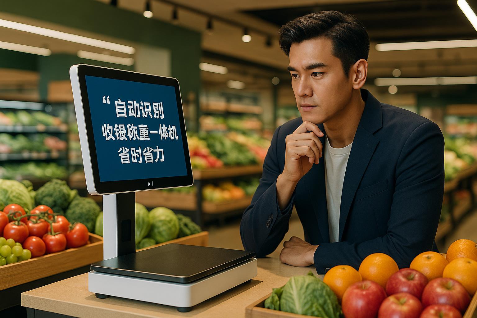 超市AI自動(dòng)收銀稱重一體機(jī)值得買嗎？