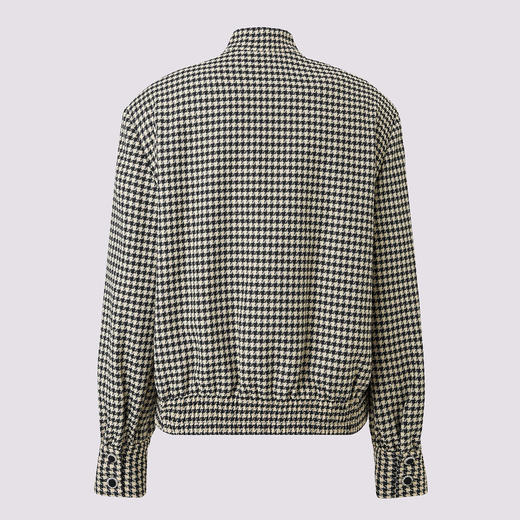 MAXRIENY黑白千鸟格纹蝴蝶结新中式夹克外套(货号:MS85JA503) 商品图4