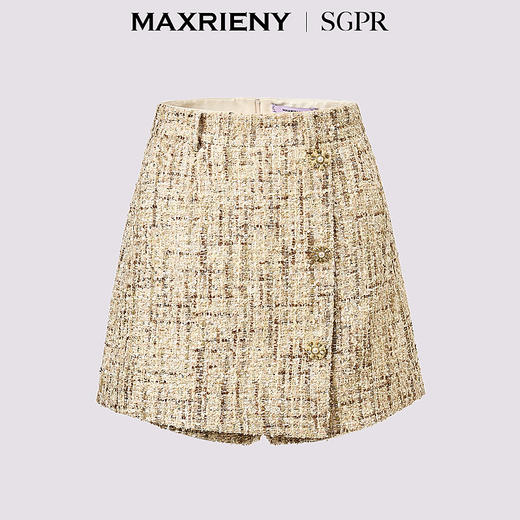 【商场同款】MAXRIENY精致复古感收腰A字花纱24秋冬高腰裙裤雅丹风(货号:MS85PA515) 商品图4