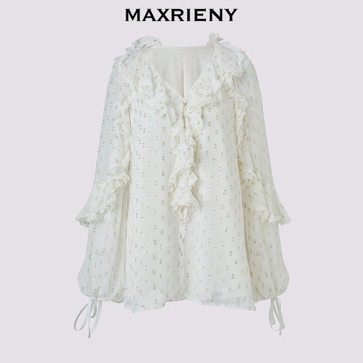 玛克门店发货：MAXRIENY宫廷荷叶领上衣(货号:MC85TP785) 商品图4