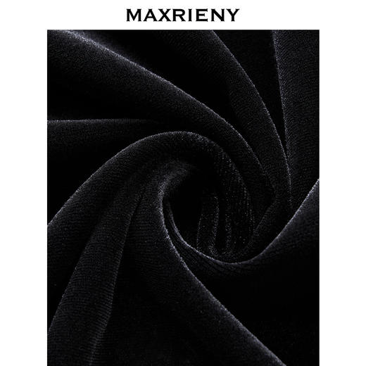 玛克门店发货：MAXRIENY法式复古v领丝绒连衣裙(货号:MF86DR508) 商品图3