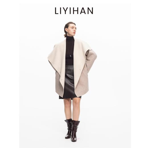 LIYIHAN局外人大衣 2025秋冬新款轻量羊毛大衣黑色长款毛呢外套女 商品图2