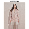 玛克门店发货：MAXRIENY浪漫复古感粉玫瑰印花毛衫外套(货号:MC85JA545) 商品缩略图2