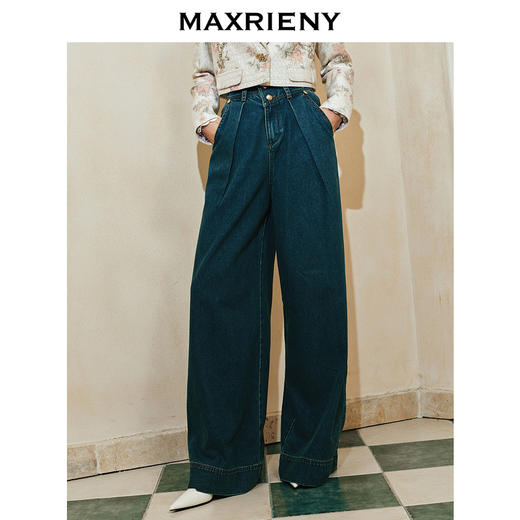 玛克门店发货：鸽扣装饰O型不对称阔腿裤女高级气质感女装修身显瘦(货号:MC85PA030) 商品图2