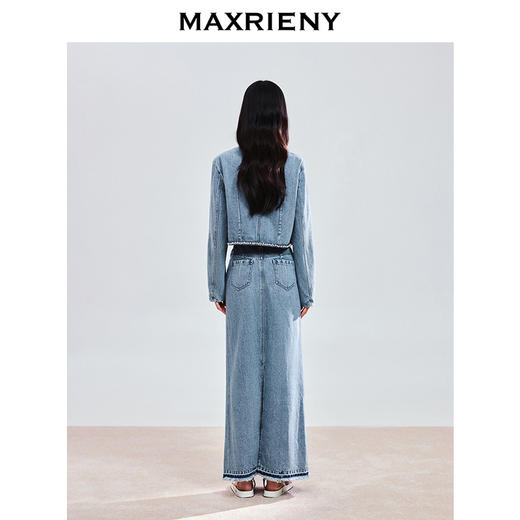 玛克门店发货：MAXRIENY华丽复古立体压花长裙A摆牛仔半裙(货号:MC85SK796) 商品图3