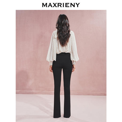 玛克门店发货：MAXRIENY精致休闲感高腰开衩长裤修身裤子(货号:MC85PA510) 商品图3