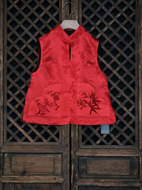 盛唐牡丹 | 吉祥八宝花蕾缎对襟马甲