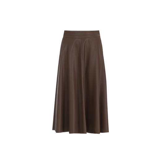 EITIE爱特爱秋季新款简约复古高腰a字通勤皮裙半身裙7906617 商品图5