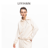 LIYIHAN 2025秋冬新款通勤简约斜翻领卫衣米白色女上衣小众设计感 商品缩略图2