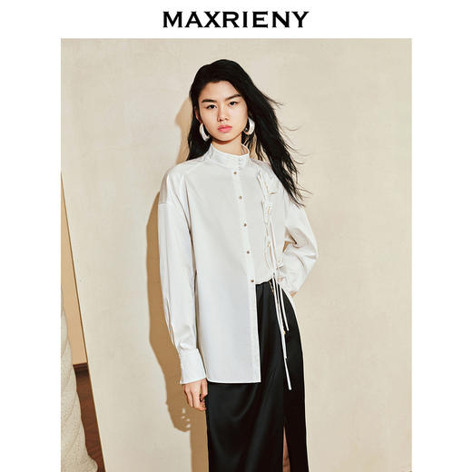 【东方玉兰-商场同款新品】MAXRIENY复古艺术感中式立领玉兰衬衫202(货号:MC85TP041) 商品图0