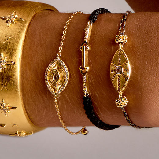 订购8周到｜MYA-BAY-BLACK SHINY JAZZY-金色 铰链装饰 手链［比利时设计师］ 商品图2