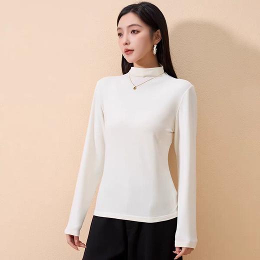 五只白鹅—2025秋冬新款天丝羊毛半高领打底衫女5501 商品图8