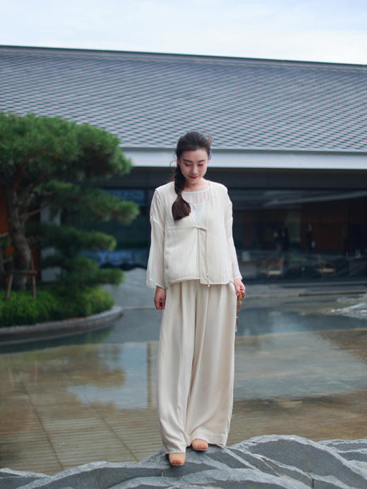 【抖音专属】阔腿裤·风铃（25709395-姚黄） 商品图1