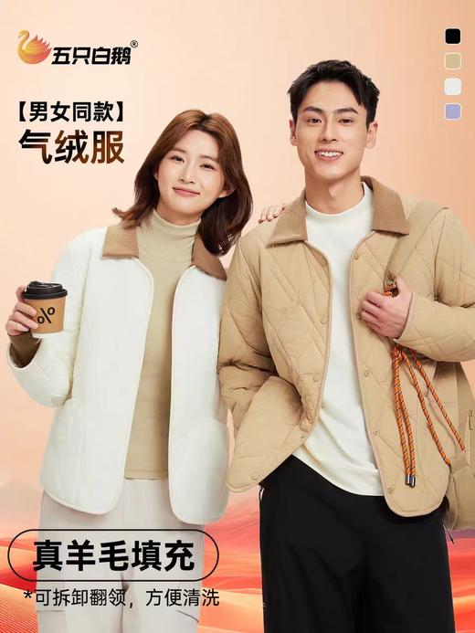 【现货直发】五只白鹅—2025秋冬男女加绒加厚保暖可拆卸衣领羊毛防风外套5708/5718 商品图0