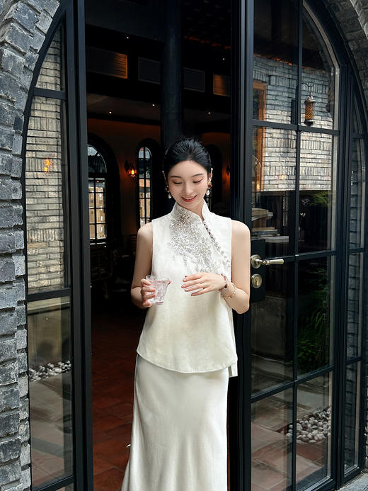 盛唐牡丹| 法式串珠丝绒设计上衣 商品图11