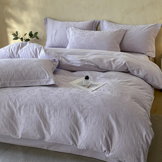 自然醒轻奢高支浮雕立体提花床盖款四件套HS 商品图3