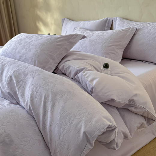 自然醒轻奢高支浮雕立体提花床盖款四件套HS 商品图4