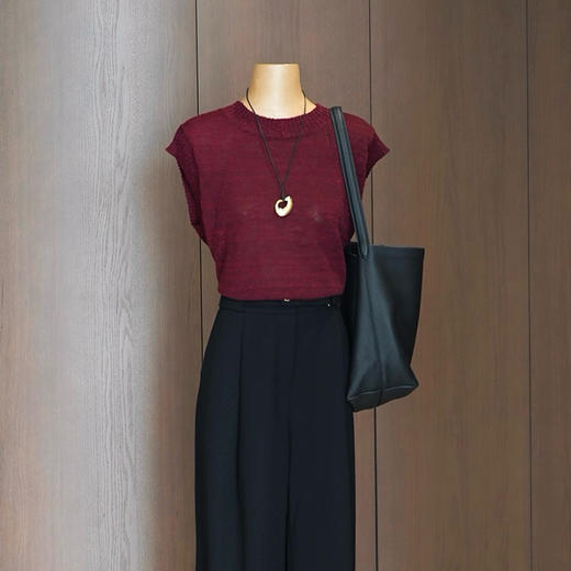 良木礼圆领无袖上衣（Q2584301） 商品图0