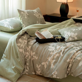 自然醒全棉贡缎磨毛数码印花四件套HS