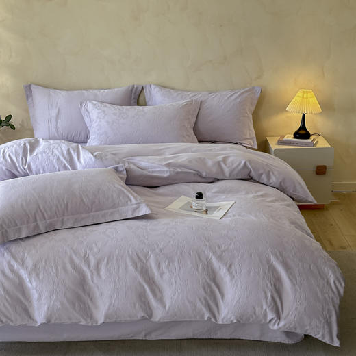 自然醒轻奢高支浮雕立体提花床盖款四件套HS 商品图2