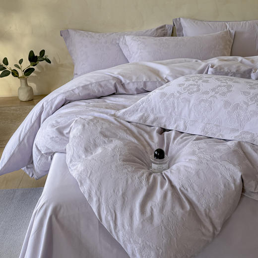 自然醒轻奢高支浮雕立体提花床盖款四件套HS 商品图7