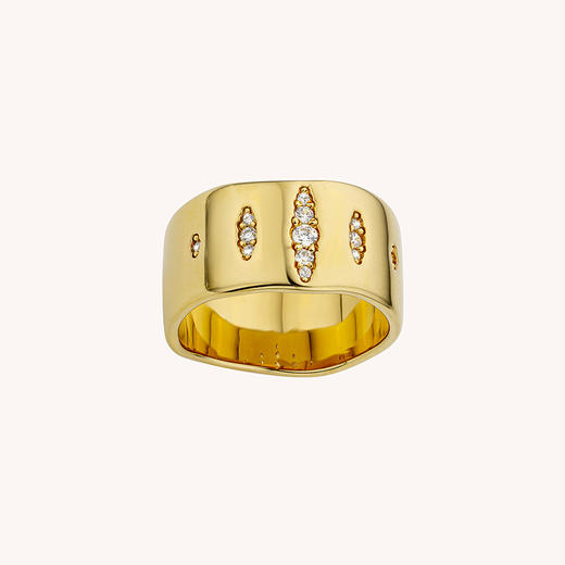 北京仓｜MYA-BAY-PRINT DALI-金色 宽面 锆石 戒指［比利时设计师］ 商品图1