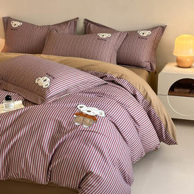 自然醒全棉磨毛卡通刺绣四件套HS