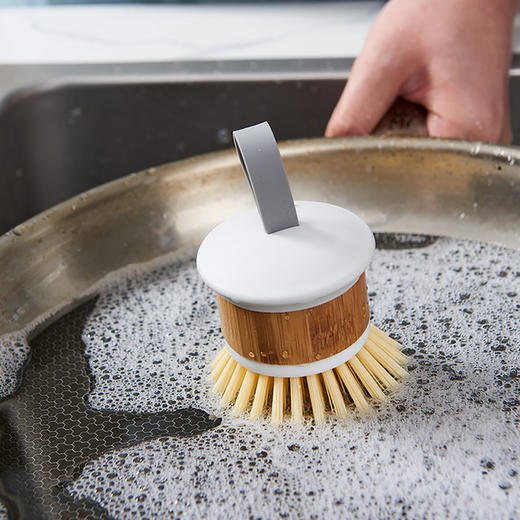 【清凉购特价37】多样屋锅刷厨房专用洗锅刷子不沾油不伤锅/伸缩不锈钢超细掸/灰白色 商品图2