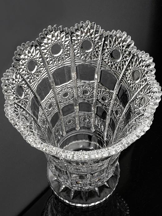 捷克进口BOHEMIA水晶玻璃花瓶 古典奢华高端复古客厅摆件透明花瓶波西米亚500PK手刻花瓶30.5cm 商品图3