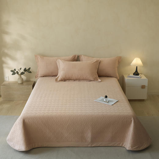 自然醒轻奢高支浮雕立体提花单件床盖HS 商品图1