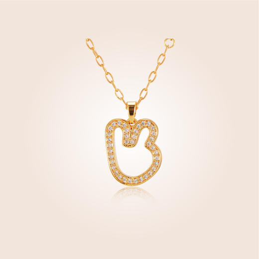 袋鼠团团锆石项链 商品图2